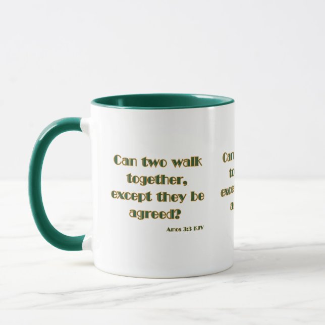 Amos 3:3 KJV Bible Scripture tvåton Mugg (Vänster)
