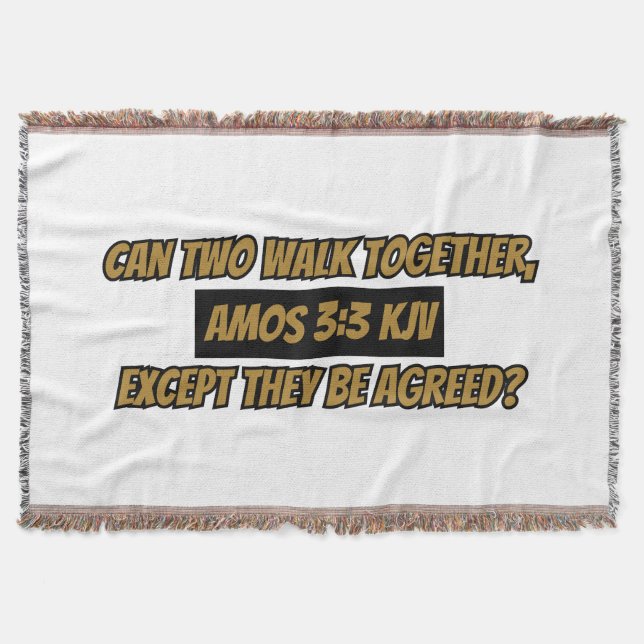 Amos 3:3 KJV Bible Verse Scripture Filt (Framsidan)