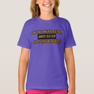 Amos 3:3 KJV Bible Verse Scripture Girl T Shirt