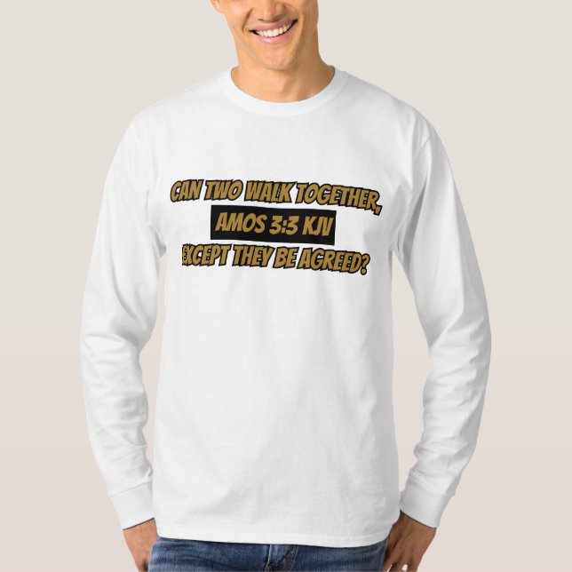 Amos 3:3 KJV Bible Verse Scripture Manar T Shirt (Framsida)