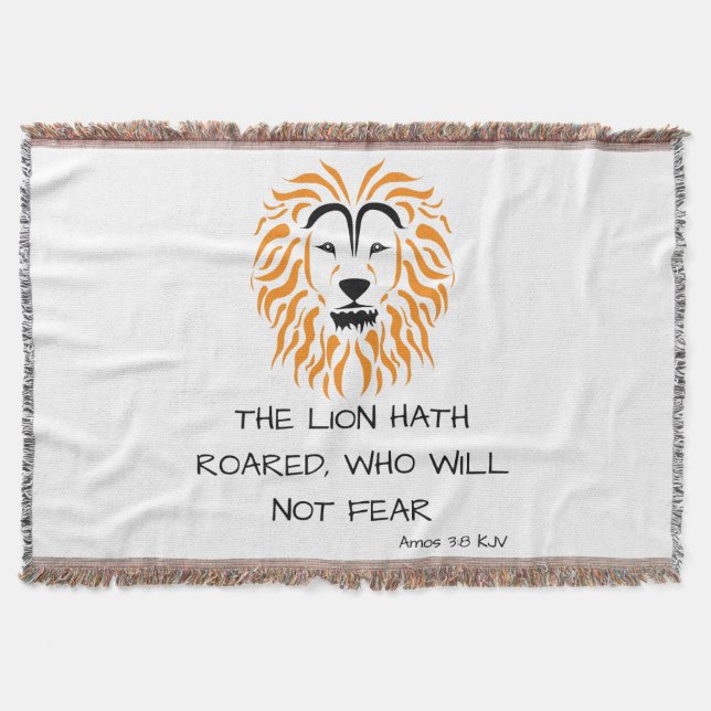 Amos 3:8 KJV Bible Scripture Verse Filt (Framsidan)