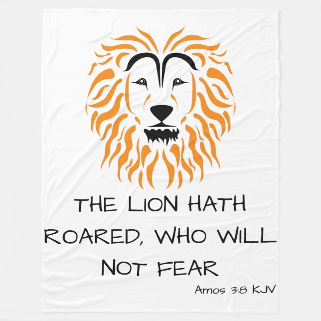 Amos 3:8 KJV Bible Scripture Verse Fleecefilt (Framsidan)