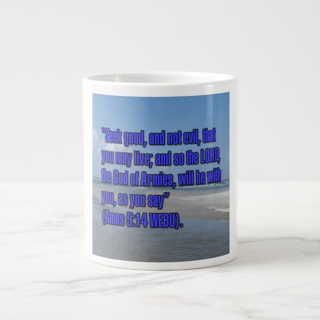 Amos 5:14 WEBU Mug Jumbo Mugg (Framsidan)
