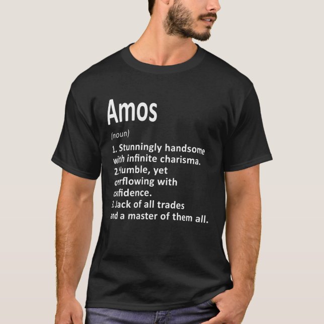 Amos Definition Personlig Namn Funny Birthday G T Shirt (Framsida)