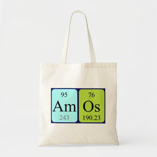 Amos periodiska bord namn tote bag tygkasse (Framsidan)