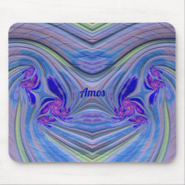 AMOS ~ Zany Lila, Blue, Grönt and Rosa Mouse Pad Musmatta