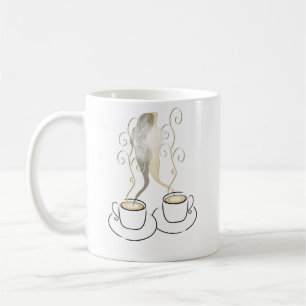 Amour Kaffe Koppar Illustration Romantisk Kaffe