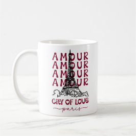 Amour Kärlekens Stad Paris – Eiffeltornet Kaffemugg