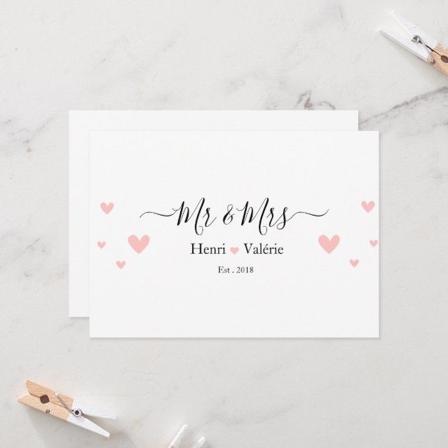 Amour & Mariage Inbjudningar (Fram/Back In Situ)