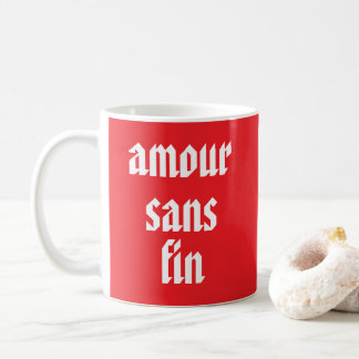 Amour Sans Fin (Oändlig kärlek) Fransk Citat Kaffemugg