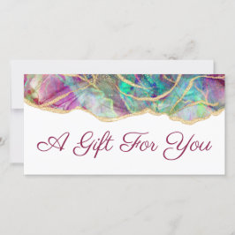 Ampamarine fuchsia opal design presentkort