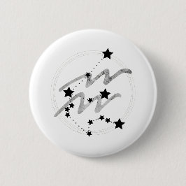Amparius zodiac-konstellationen svart och silver knapp