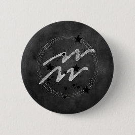Amparius zodiac-konstellationen svart och silver knapp