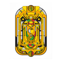 Ampel - Gult Cyberpunk Geometric Abstrakt