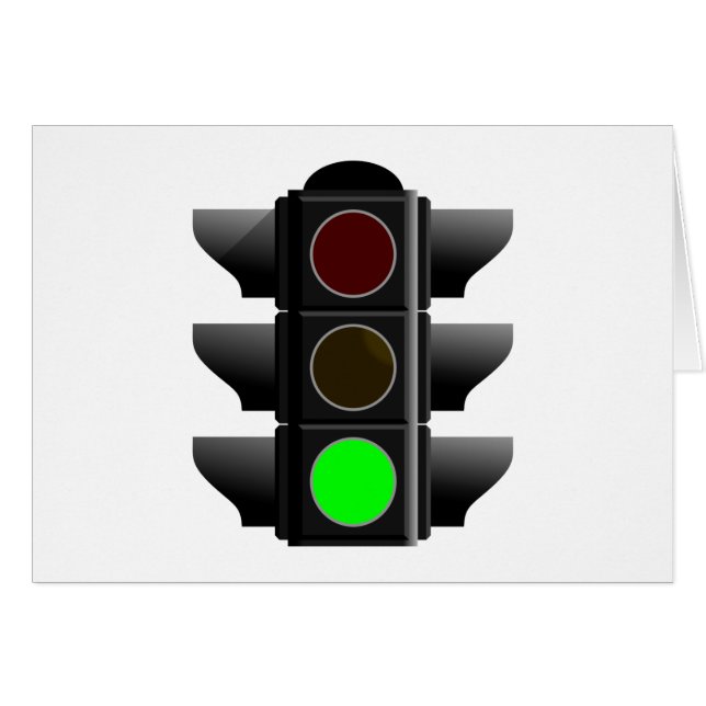 Ampel traffic light grün green hälsningskort (Framsidan Horizontal)