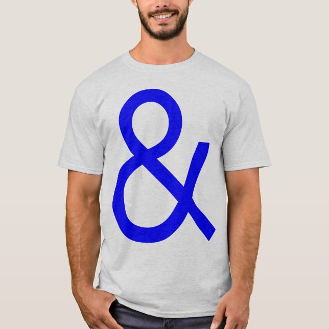 Ampersand - blått ljus tee shirt (Framsida)