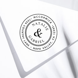 Ampersand Bröllop Returadress Självfärgande Stämpel