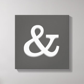 ampersand canvas wall art grått och white
