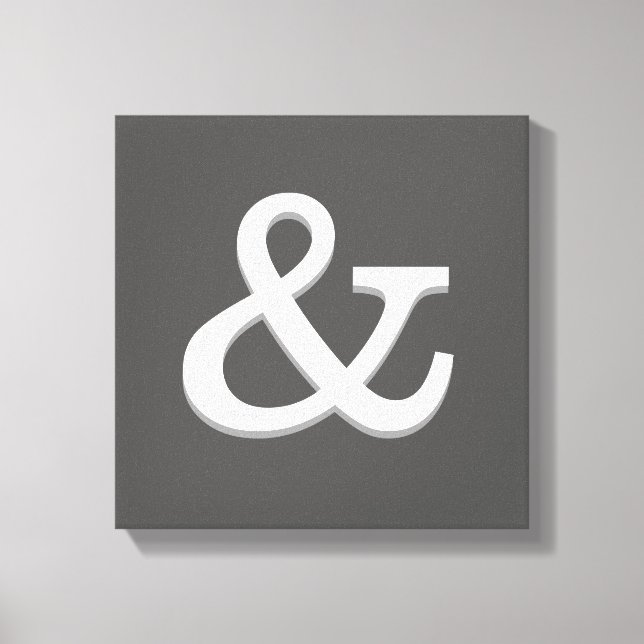 ampersand canvas wall art grått och white (Framsida)