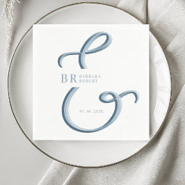 Ampersand Damblå Bröllop Pappersservett