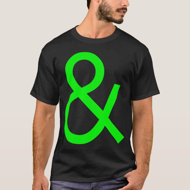 Ampersand - Grönt på Mörk Tee Shirt (Framsida)