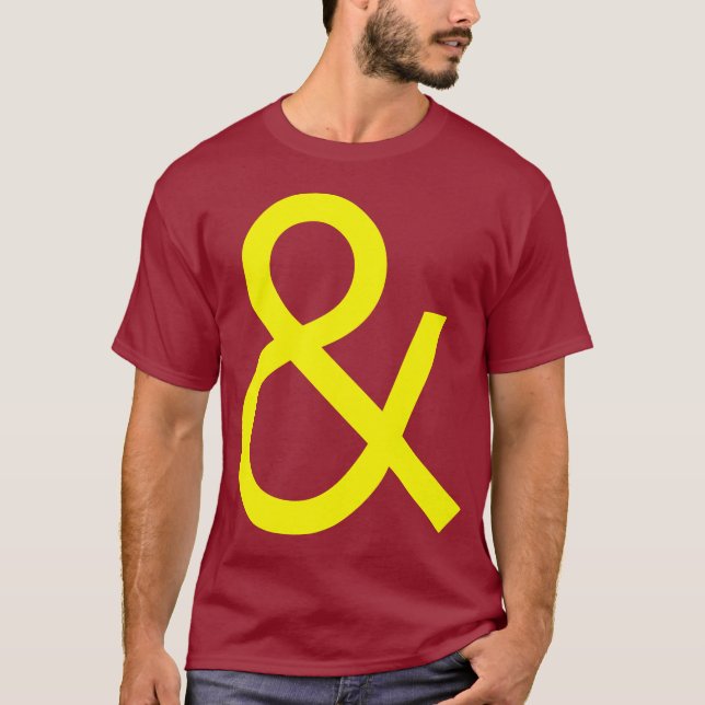 Ampersand - Gult på Mörk T Shirt (Framsida)