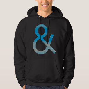 Ampersand - Himlar texturerad på Mörk Tröja Med Luva