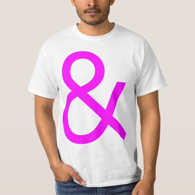 Ampersand - Magenta på ljus T-shirt (Framsida)