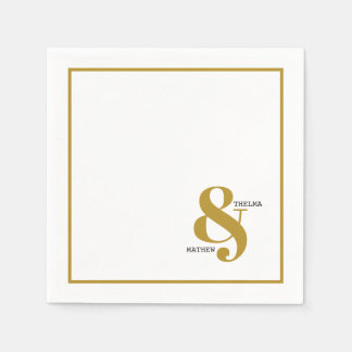 Ampersand med Namn Bröllop Napkins Pappersservett