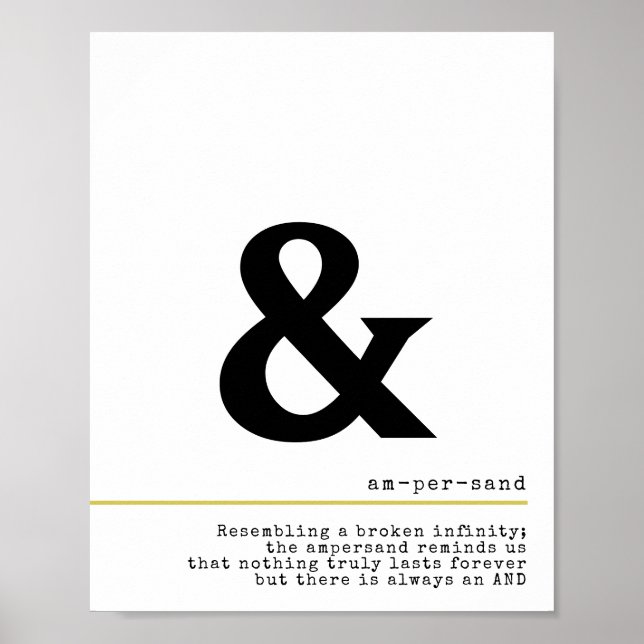 Ampersand Minimal svart typografi Poster (Framsidan)