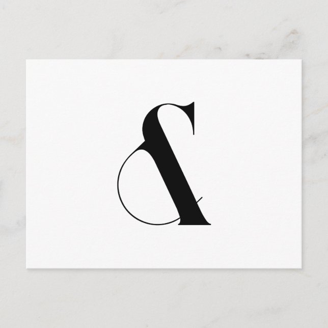 Ampersand minimalist Modern Art Vykort (Framsida)