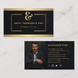 Ampersand Modern Black Guld Professionell Photo Visitkort