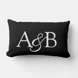 Ampersand Monogram Black and White Couple Lumbarkudde