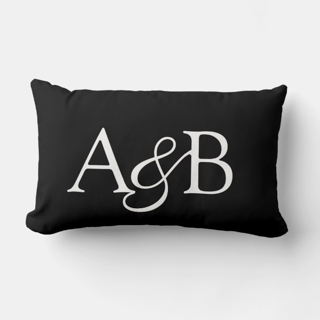 Ampersand Monogram Black and White Couple Lumbarkudde (Framsida)