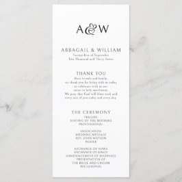 Ampersand Monogram Black & White Bröllop Program