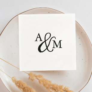 Ampersand Monogram Bröllop Pappersservett