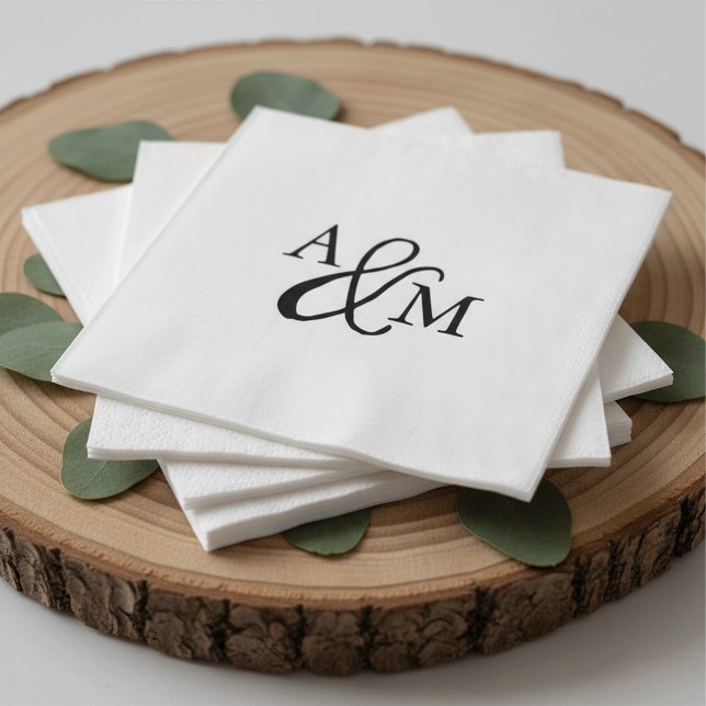 Ampersand Monogram Bröllop Pappersservett (Skapare uppladdad)