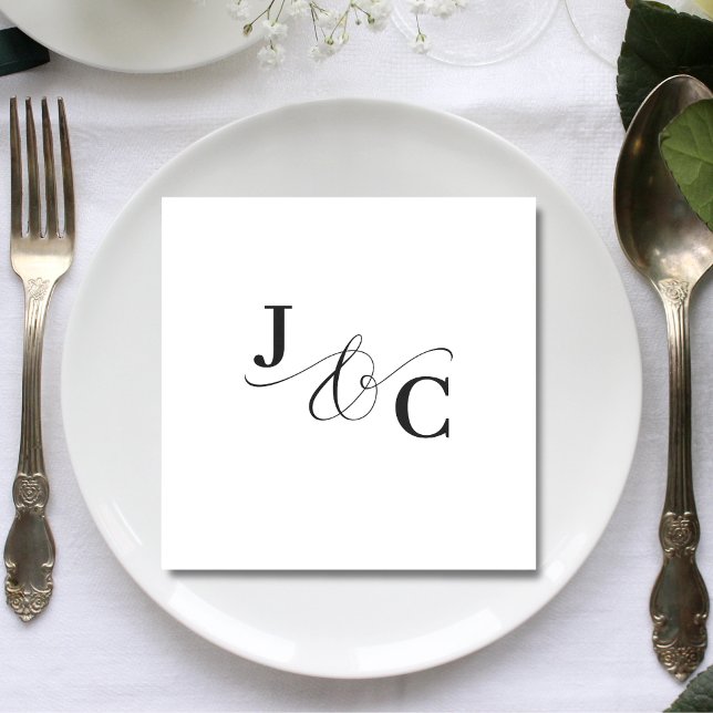 Ampersand Monogram Bröllop Pappersservett (Skapare uppladdad)