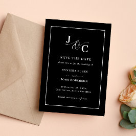 Ampersand Monogram Bröllop Save the Date-kort Spara Datumet