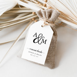 Ampersand Monogram Bröllop Tack Favor Presentetikett