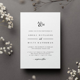 Ampersand Monogram bröllopsinbjudan Inbjudningar