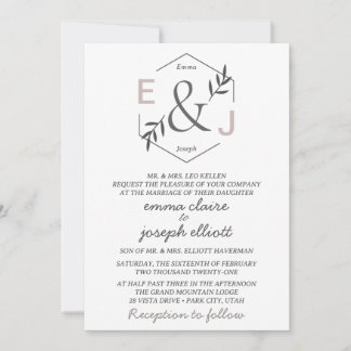 Ampersand Monogram Bröllopsinbjudan Inbjudningar
