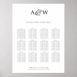 Ampersand Monogram Initialer Bröllopsställningsdia Poster