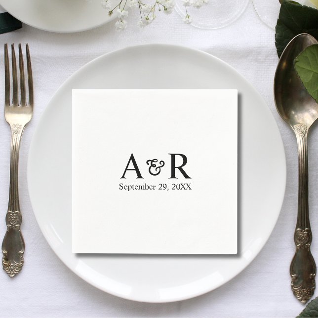 Ampersand Monogram Minimal och Chic Bröllop Pappersservett (Skapare uppladdad)