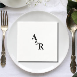 Ampersand Monogram minimalist Bröllop Cocktail Pappersservett