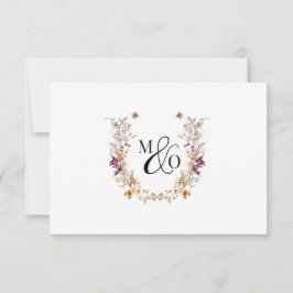 Ampersand Monogram par Bröllop Wildblomma Anteckningskort