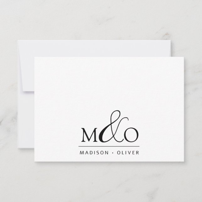 Ampersand Monogram par Note Card Anteckningskort (Framsida)