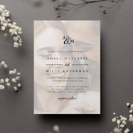 Ampersand Monogram Photo Bröllop Inbjudningar