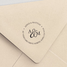Ampersand Monogram Returadress Självfärgande Stämpel