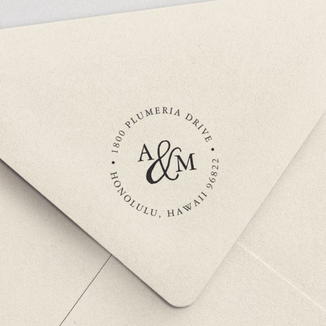 Ampersand Monogram Returadress Självfärgande Stämpel (Skapare uppladdad)